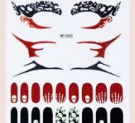 1sheet Halloween Skull Pattern Nail Art Sticker & Eye Tattoo Sticker