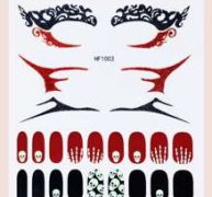 1sheet Halloween Skull Pattern Nail Art Sticker & Eye Tattoo Sticker
