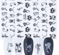 1sheet Line Pattern Nail Art Sticker
