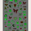 1sheet Luminous Butterfly Pattern Nail Art Sticker