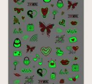 1sheet Luminous Butterfly Pattern Nail Art Sticker