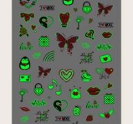 1sheet Luminous Butterfly Pattern Nail Art Sticker
