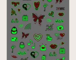 1sheet Luminous Butterfly Pattern Nail Art Sticker