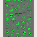 1sheet Luminous Cartoon Alien Nail Art Sticker