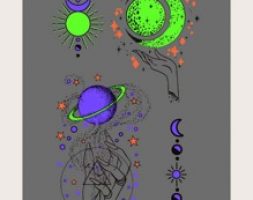1sheet Luminous Moon Pattern Tattoo Sticker