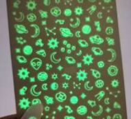 1sheet Luminous Planet Pattern Nail Art Sticker