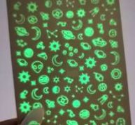 1sheet Luminous Planet Pattern Nail Art Sticker