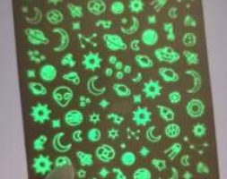 1sheet Luminous Planet Pattern Nail Art Sticker