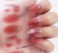 1sheet Moon & Star Print Nail Art Sticker & 1pc Nail File