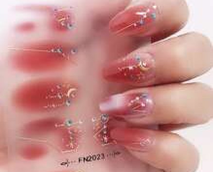 1sheet Moon & Star Print Nail Art Sticker & 1pc Nail File