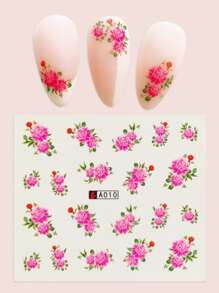 1sheet Rose Pattern Nail Sticker