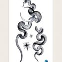 1sheet Snake & Moon Pattern Tattoo Sticker