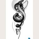 1sheet Snake & Moon Pattern Tattoo Sticker