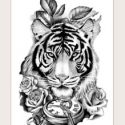 1sheet Tiger Pattern Tattoo Sticker