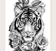 1sheet Tiger Pattern Tattoo Sticker