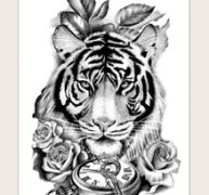 1sheet Tiger Pattern Tattoo Sticker