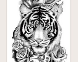 1sheet Tiger Pattern Tattoo Sticker