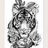 1sheet Tiger Pattern Tattoo Sticker