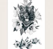 1sheet Tiger Pattern Tattoo Sticker