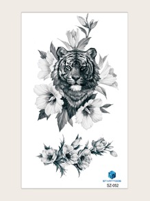 1sheet Tiger Pattern Tattoo Sticker