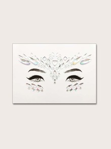 1sheet Water-drop Rhinestone Shaped Eye Tattoo Sticker