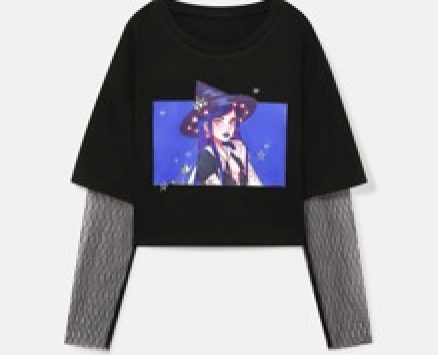 2 In 1 Cartoon Figure Graphic Tee