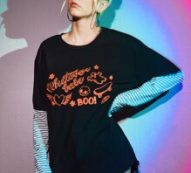 2 In 1 Halloween Graphic Letter Tee