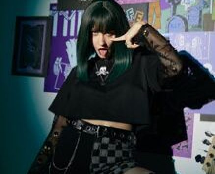 2 In 1 Skull Graphic Drop Shoulder Tee