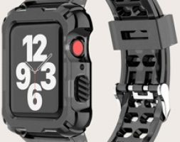 2 In 1 Solid Watchband & Case For iWatch