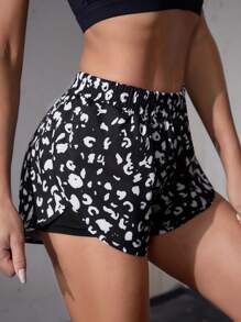 2 In 1 Tulip Hem Athletic Shorts