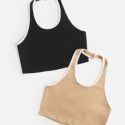 2 Pack Colorblock Halter Top