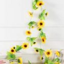 2.4M Artificial Sunflower & Leaf Decoration