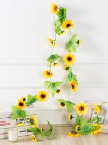 2.4M Artificial Sunflower & Leaf Decoration