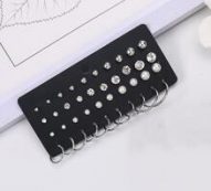 20pairs Rhinestone & Faux Pearl Earring Set