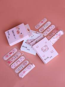 20pcs 1 Box Cartoon Pig Print Random Bandage