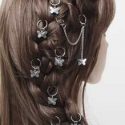 20pcs Butterfly Pendant Hair Ring