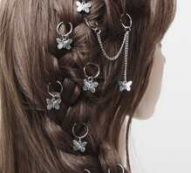 20pcs Butterfly Pendant Hair Ring