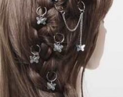 20pcs Butterfly Pendant Hair Ring