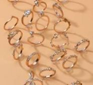 20pcs Rhinestone Decor Ring
