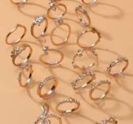20pcs Rhinestone Decor Ring