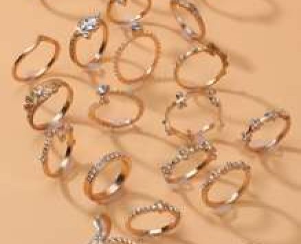 20pcs Rhinestone Decor Ring