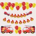 23pcs Fire Truck Theme Birthday Decorative Balloon Set