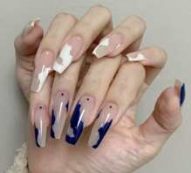 24pcs Colorblock Fake Nail