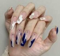 24pcs Colorblock Fake Nail