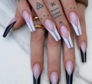 24pcs Colorblock Fake Nail