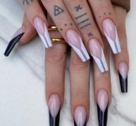 24pcs Colorblock Fake Nail