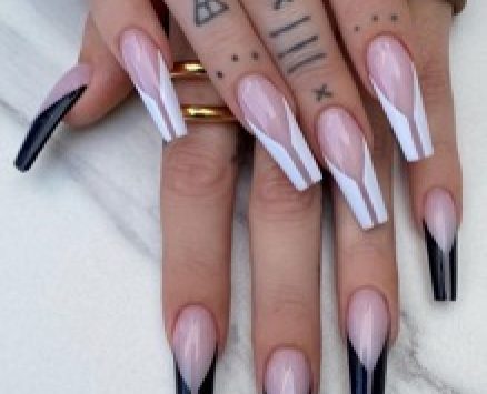 24pcs Colorblock Fake Nail