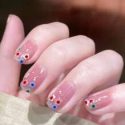 24pcs Flower Pattern Fake Nail