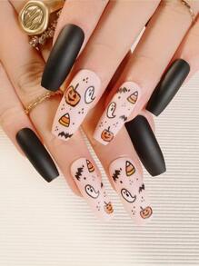 24pcs Halloween Fake Nail