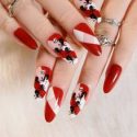 24pcs Halloween Skeleton Pattern Fake Nail